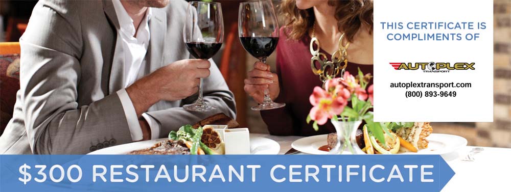 300$ Restaurant Certificate